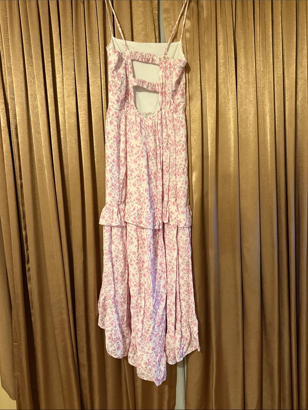 Girls' Pink Floral Ruffle High-Low Dress - Picture 2 of 3